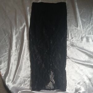 SHEIN Elegant Black Lace Pencil Skirt